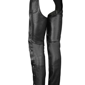 MotoArt Women Black Advanced Dual Comfort Leather Chaps - MotoArtLeather