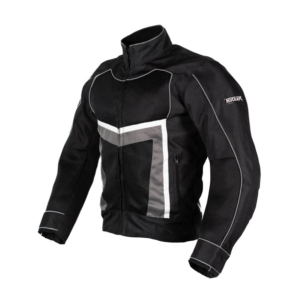 MotoArt ReflectorMX Textile Motorcycle Jacket Cordura 1000D Graphite Black - MotoArt Leather
