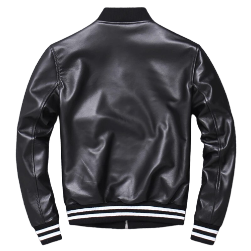 Mens Kev Genuine Real Leather Bomber Jacket