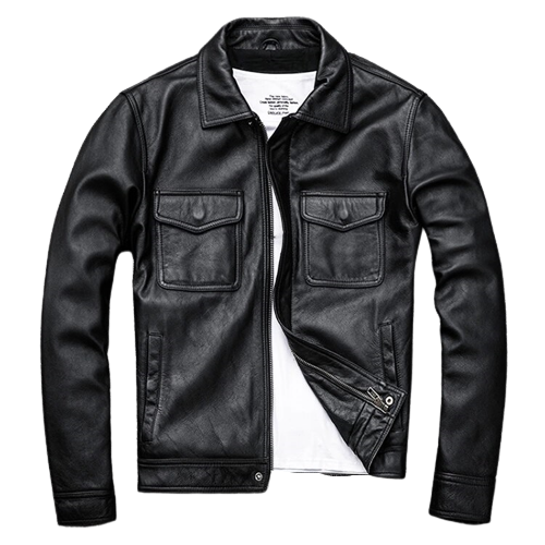 Mens Antonio Front Pocket Genuine Lambskin Leather Jacket