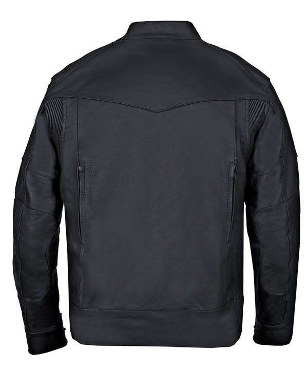 MotoArt Mens Outlaw Motorcycle Cruiser Jacket w/ Armor Protection - MotoArtLeather