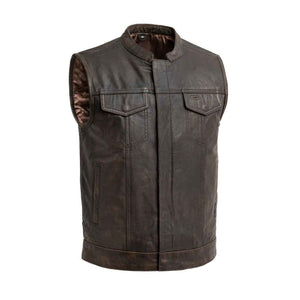 MotoArt Men's Vintage Cowhide Leather Vest - MotoArtLeather