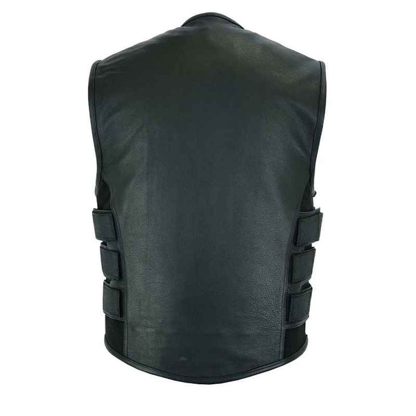 MotoArt Men's Swat Style Cowhide Leather Vest - MotoArtLeather