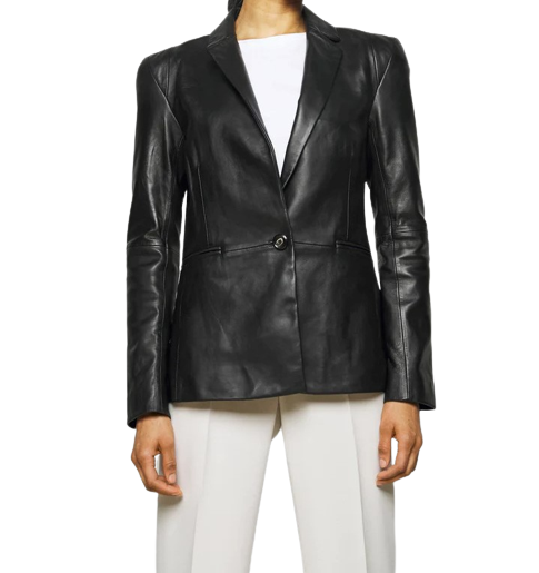 Womens Genny Genuine Lambskin Leather Blazer