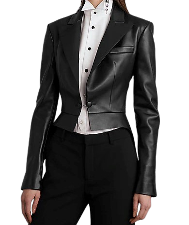 Womens Karee Genuine Lambskin Leather Blazer