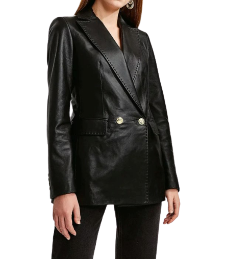 Womens Jandy Genuine Lambskin Leather Blazer