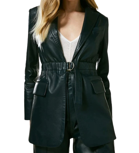 Womens Indira Genuine Lambskin Leather Blazer