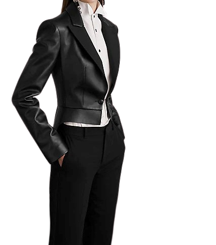 Womens Karee Genuine Lambskin Leather Blazer