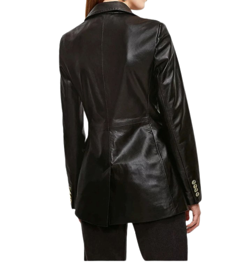 Womens Jandy Genuine Lambskin Leather Blazer