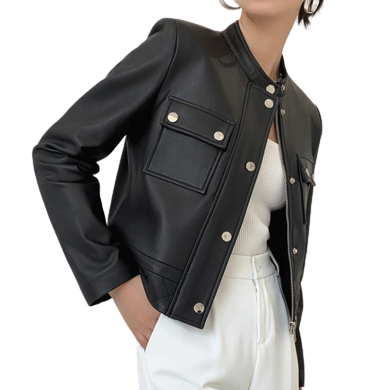 Womens Teena Genuine Lambskin Leather Jacket