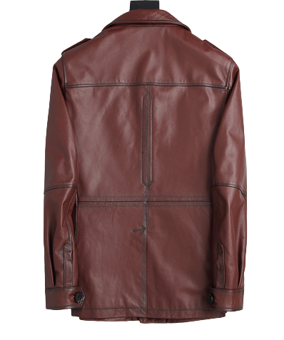 Mens Lamont Front Pocket Genuine Lambskin Leather Coat