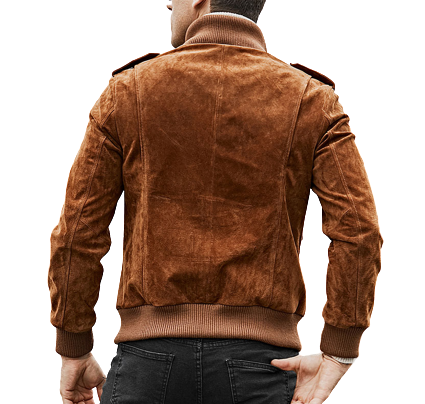 Mens Jabez Suede Leather Bomber Jacket