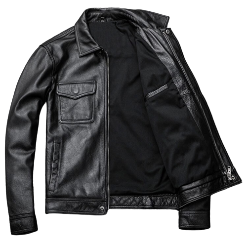 Mens Antonio Front Pocket Genuine Lambskin Leather Jacket