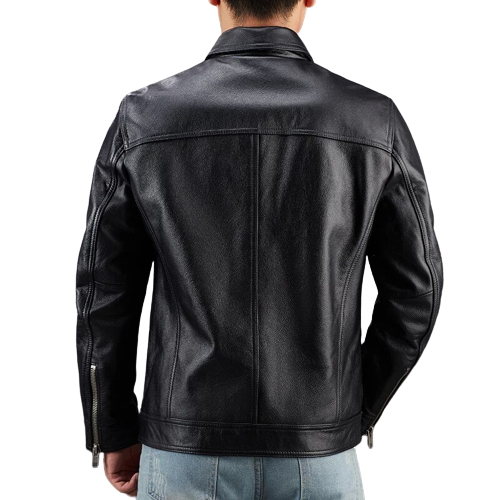 Mens Antonio Front Pocket Genuine Lambskin Leather Jacket