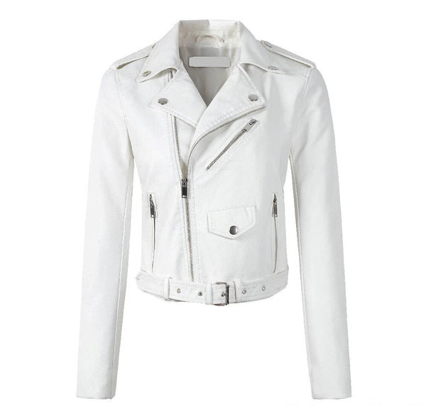 Womens Amy Genuine Lambskin Biker Leather Jacket