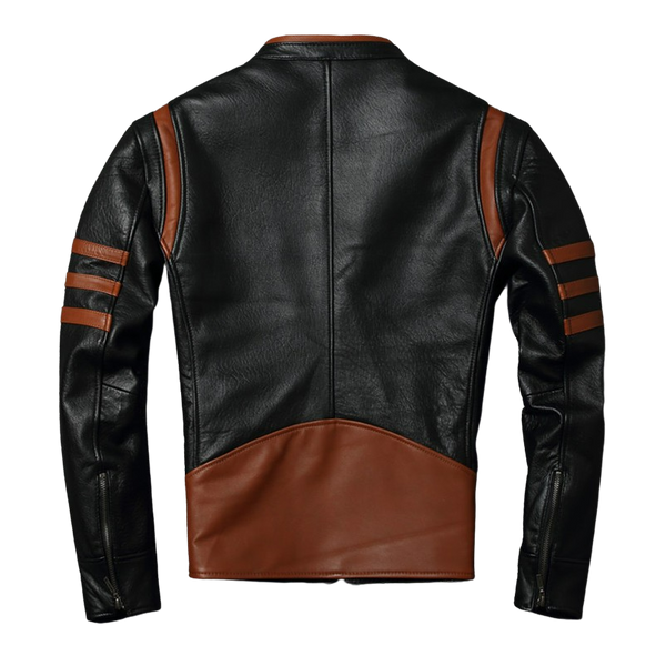 Mens Josh Striped Genuine Lambskin Leather Jacket