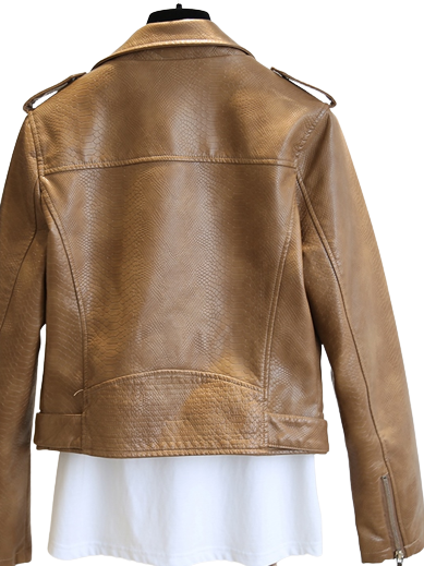 Womens Brenda Genuine Lambskin Biker Leather Jacket