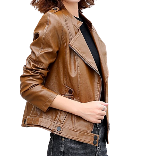 Womens Linda Genuine Lambskin Biker Leather Jacket