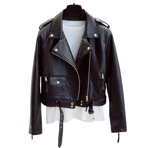 Womens Brenda Genuine Lambskin Biker Leather Jacket