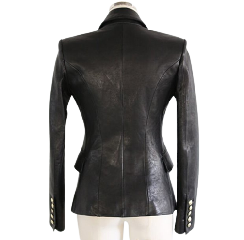 Womens Jenn Genuine Lambskin Leather Blazer