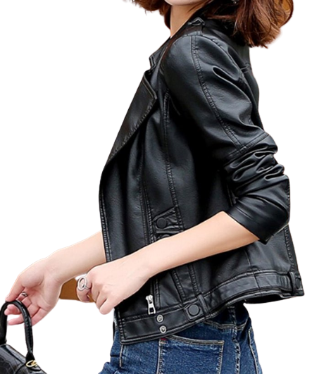 Womens Linda Genuine Lambskin Biker Leather Jacket