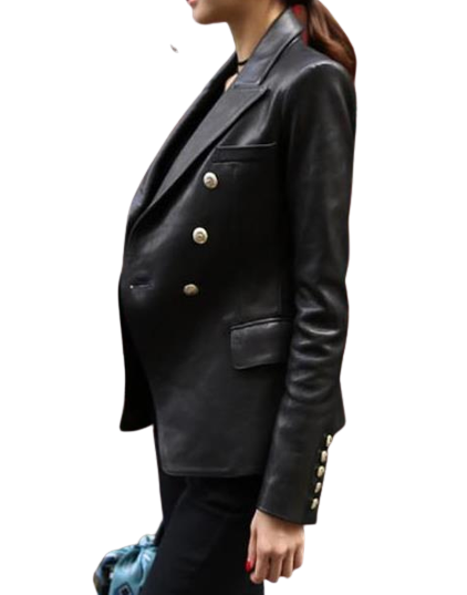 Womens Jenn Genuine Lambskin Leather Blazer