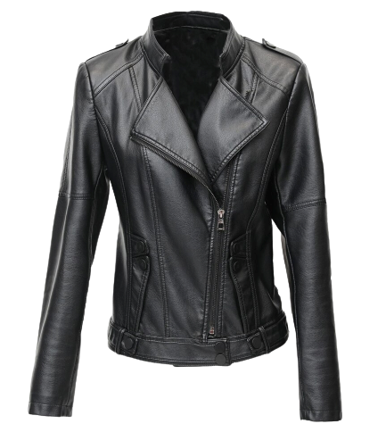 Womens Linda Genuine Lambskin Biker Leather Jacket