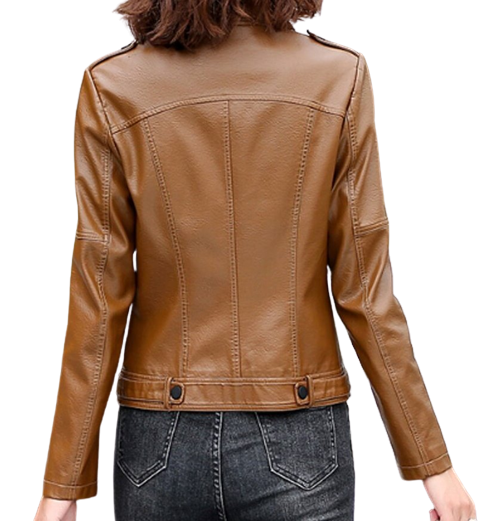 Womens Linda Genuine Lambskin Biker Leather Jacket