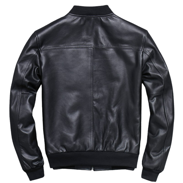 Mens Ryan Genuine Lambskin Leather Bomber Jacket