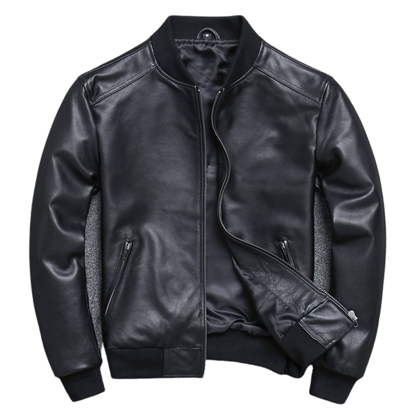 Mens Ryan Genuine Lambskin Leather Bomber Jacket