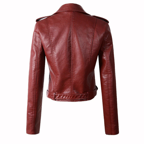 Womens Amy Genuine Lambskin Biker Leather Jacket