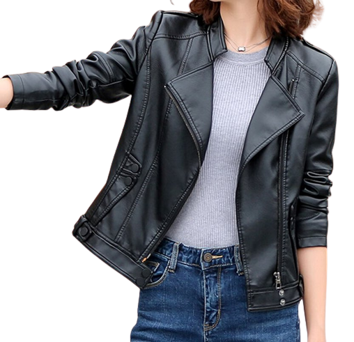 Womens Linda Genuine Lambskin Biker Leather Jacket