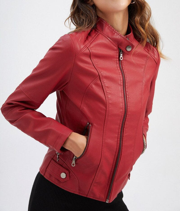 Womens Virginia Genuine Lambskin Leather Jacket