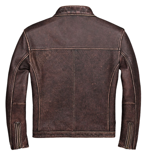 Mens Eric Moto Fit Genuine Cowhide Leather Jacket