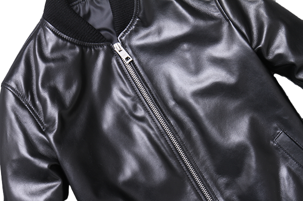 Mens Kev Genuine Real Leather Bomber Jacket