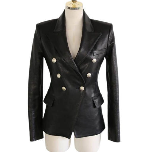 Womens Jenn Genuine Lambskin Leather Blazer