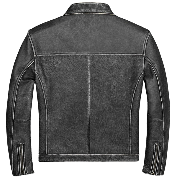 Mens Eric Moto Fit Genuine Cowhide Leather Jacket