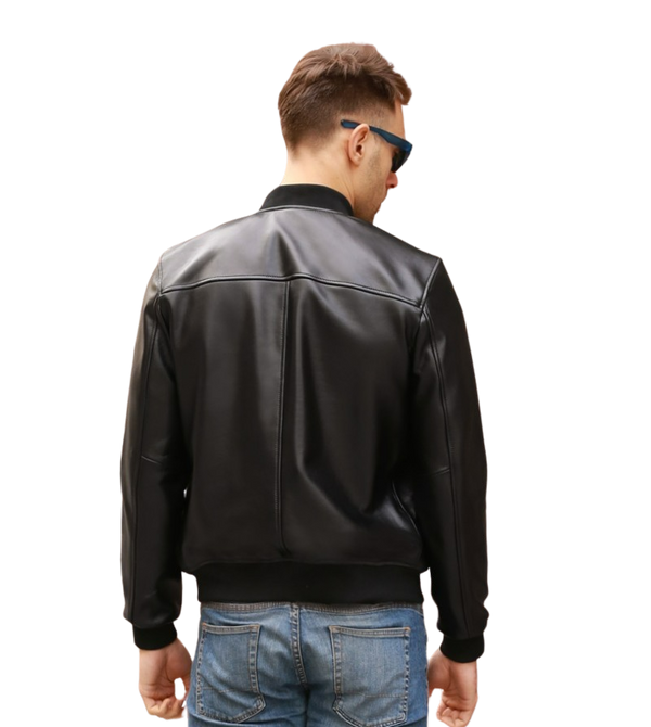 Mens Jack Genuine Real Leather Bomber Jacket