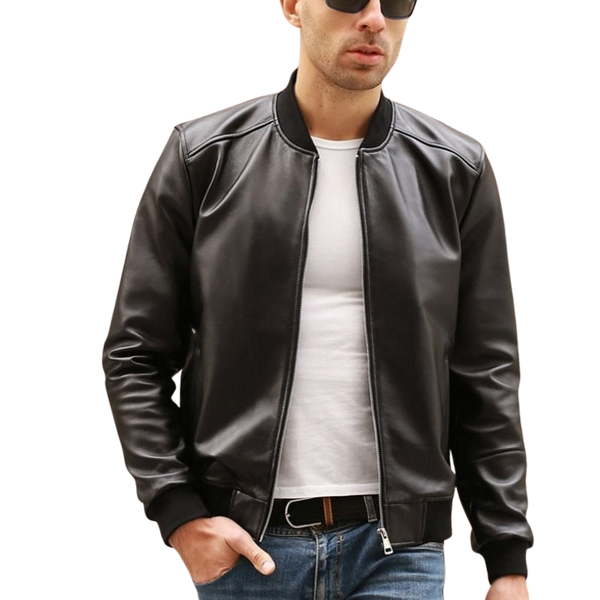 Mens Jack Genuine Real Leather Bomber Jacket