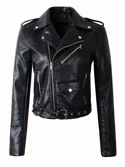 Womens Amy Genuine Lambskin Biker Leather Jacket