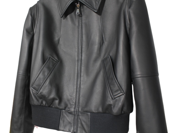 Womens Laura Genuine Lambskin Leather Bomber Jacket