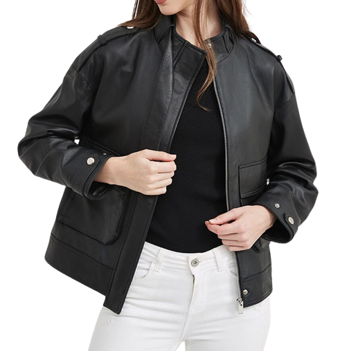 Womens Shirley Genuine Lambskin Leather Jacket