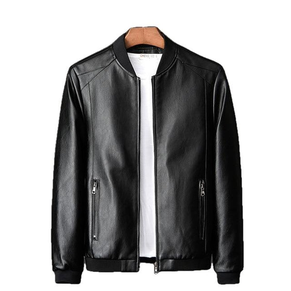 Mens Al Leather Causal Lambskin Bomber Jacket