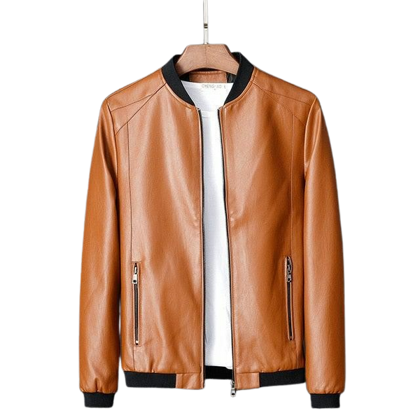 Mens Al Leather Causal Lambskin Bomber Jacket