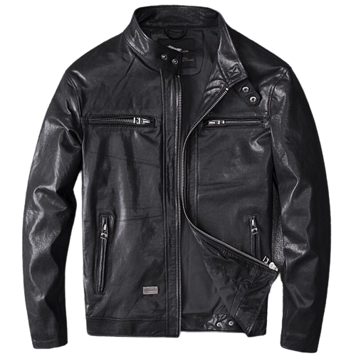 Mens Jason Genuine Lambskin Leather Bomber Jacket