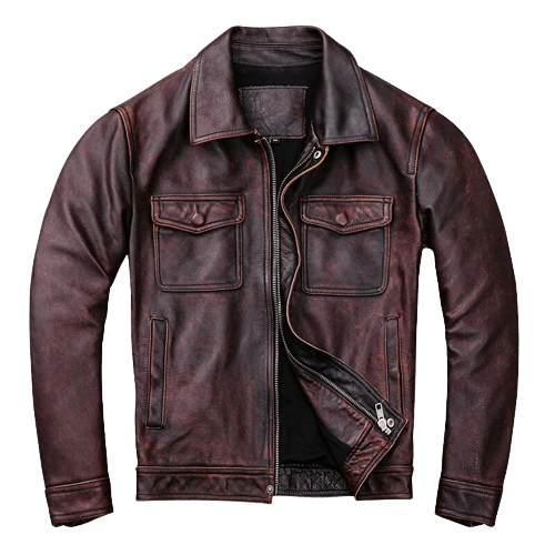 Mens Antonio Front Pocket Genuine Lambskin Leather Jacket