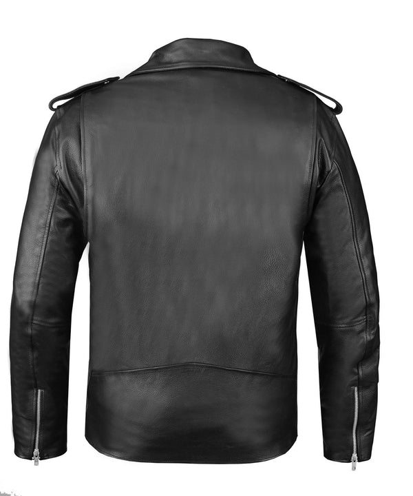 MotoArt Mens Classic V8 Motorcycle Biker Jacket w/ Armor Protection - MotoArtLeather