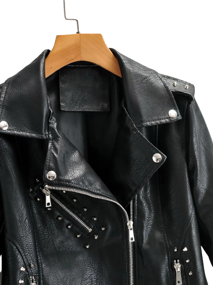 Womens Pamela Genuine Lambskin Biker Leather Jacket