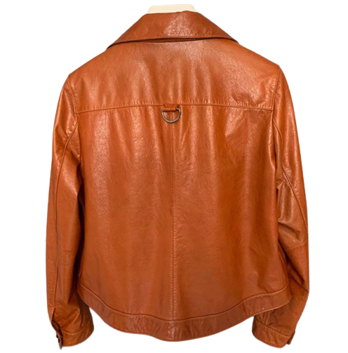 Womens Carolyn Front Pocket Tan Genuine Lambskin Leather Jacket