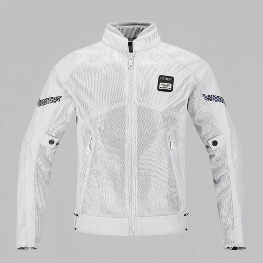 MotoArt Leather Protective Breathable Mesh Motorcycle Jacket